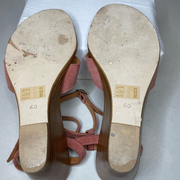 K Jaques Saint-Tropez Rose Suede Leather Wedges Sandals Size 40/9 - Picture 10 of 10